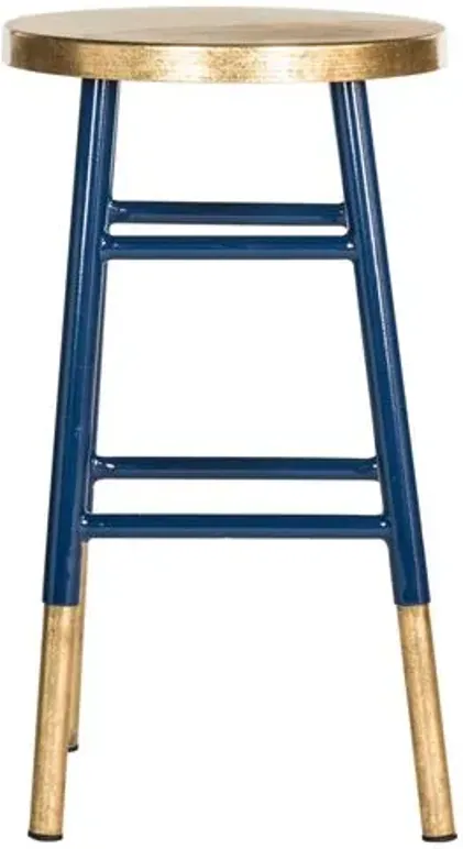 Lacie Counter Stool - Navy/Gold