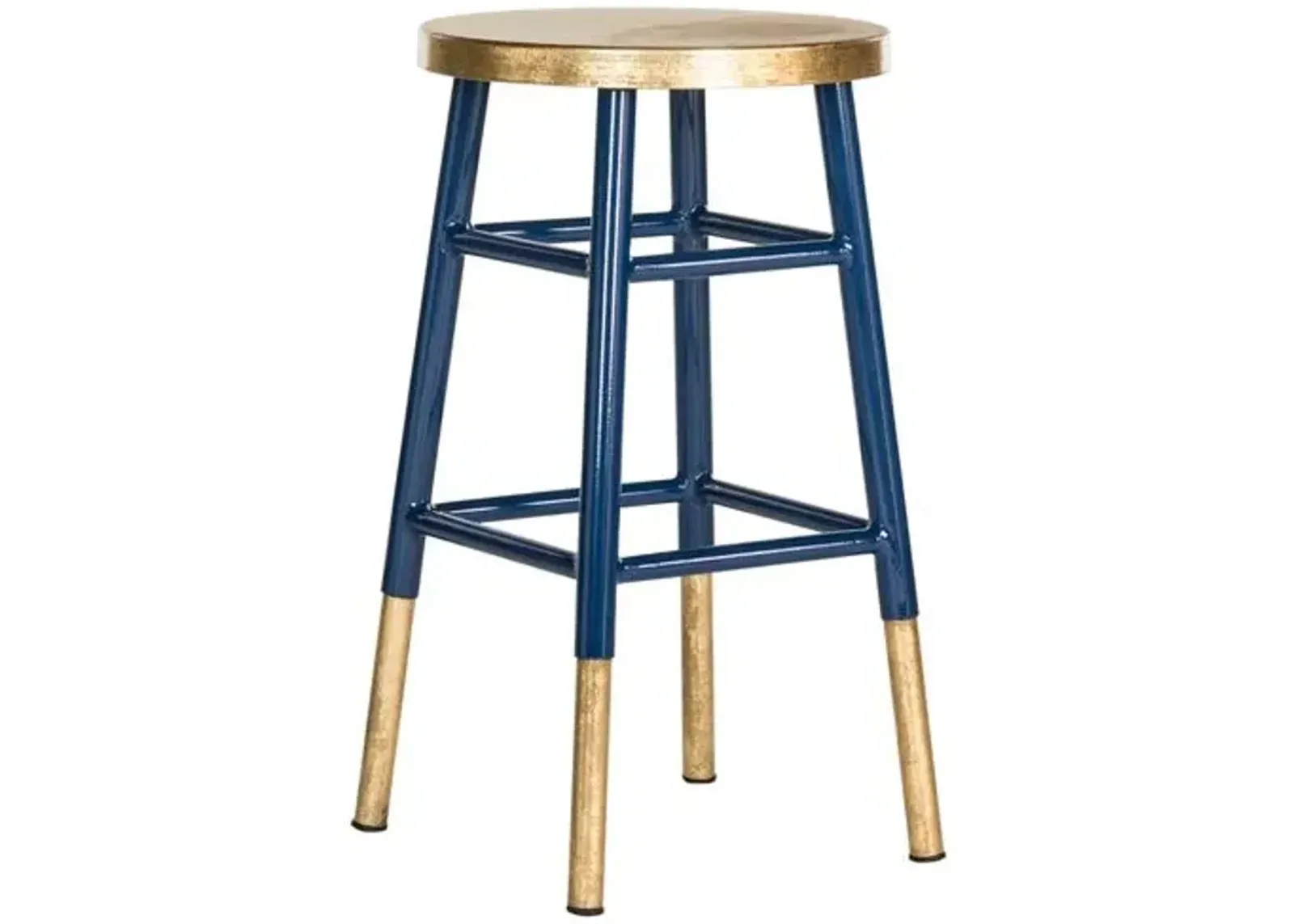 Lacie Counter Stool - Navy/Gold