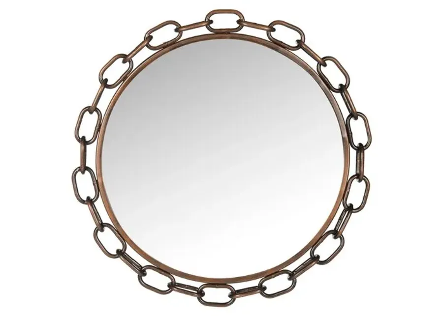 Atlantis 26" Chain Link Wall Mirror - Copper