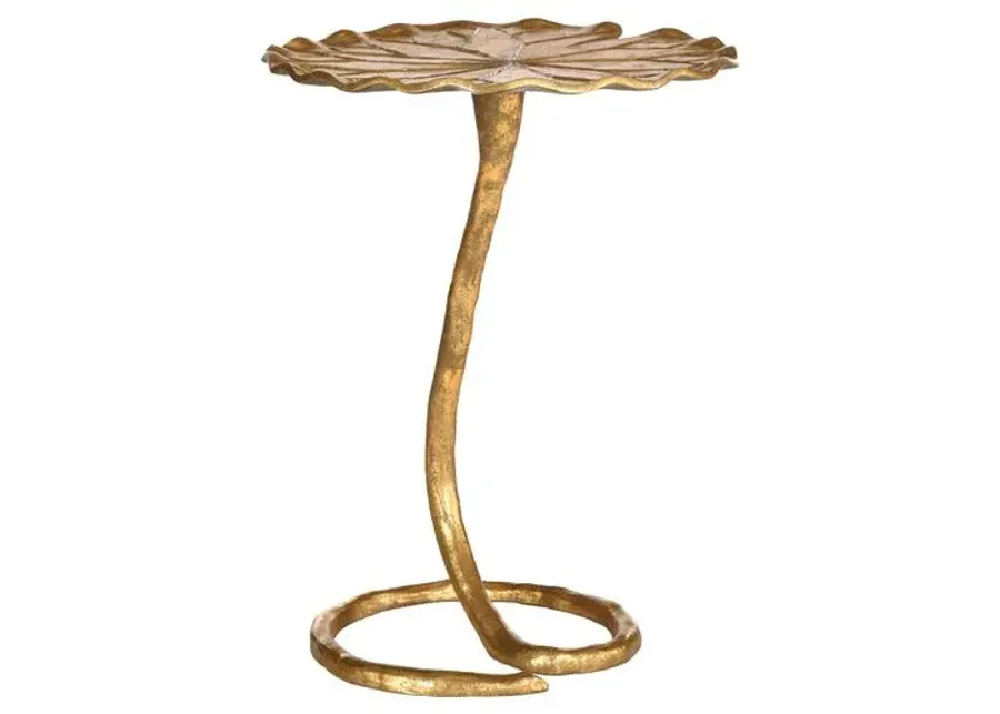 Mina Flower Side Table - Gold