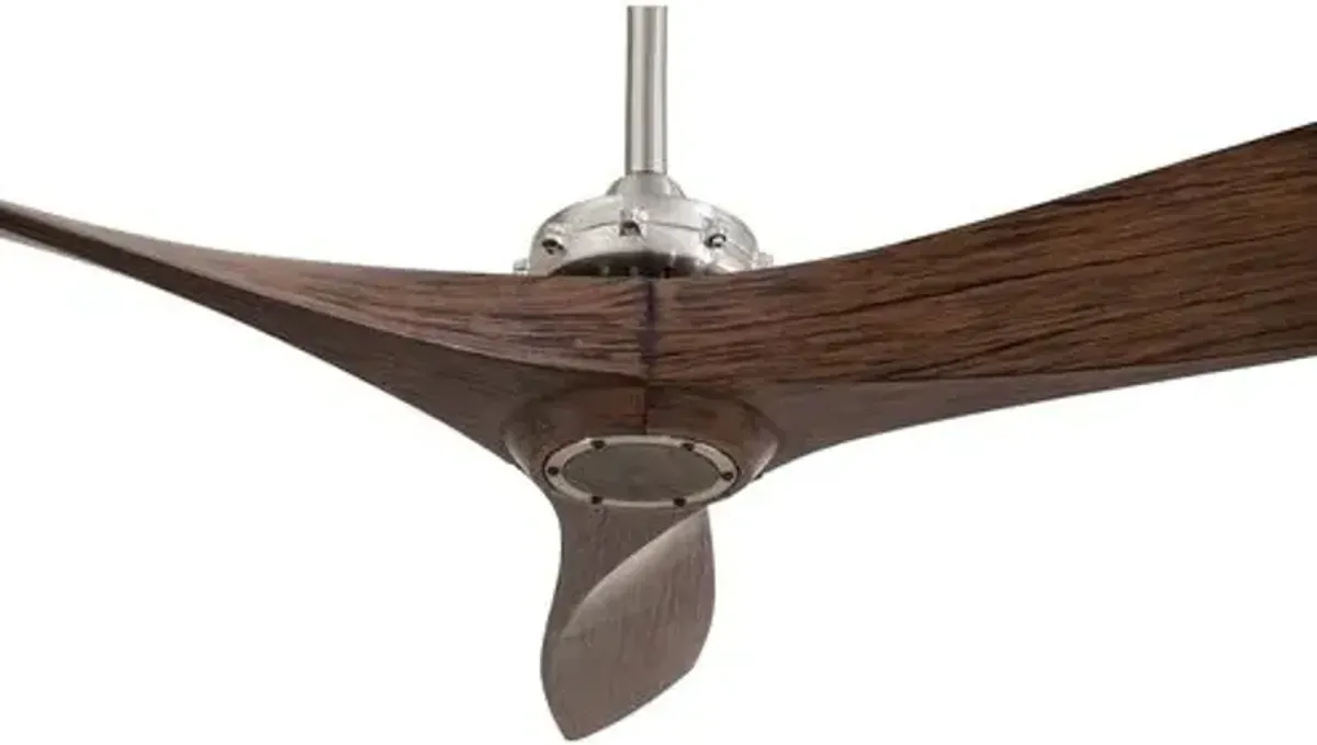 Aire Aviation Ceiling Fan - Nickel/Maple Stain - Brown - 3 Blades - 3 Blades, Hardwired, Energy Efficient