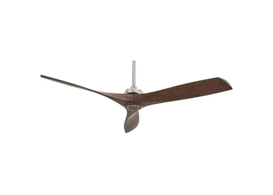 Aire Aviation Ceiling Fan - Nickel/Maple Stain - Brown - 3 Blades - 3 Blades, Hardwired, Energy Efficient