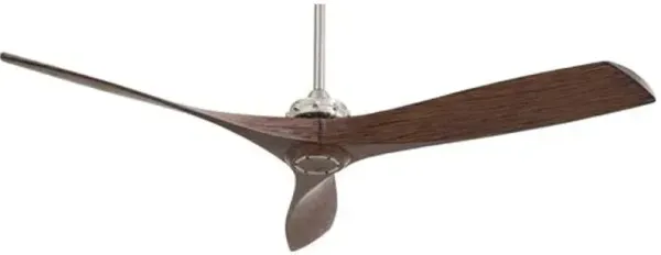 Aire Aviation Ceiling Fan - Nickel/Maple Stain - Brown - 3 Blades - 3 Blades, Hardwired, Energy Efficient