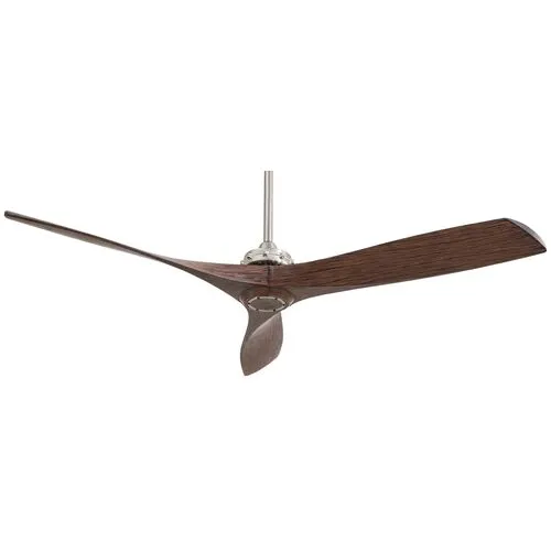 Aire Aviation Ceiling Fan - Nickel/Maple Stain - Brown - 3 Blades - 3 Blades, Hardwired, Energy Efficient