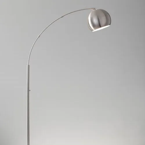 Carla Arc Lamp - Brushed Nickel - Silver