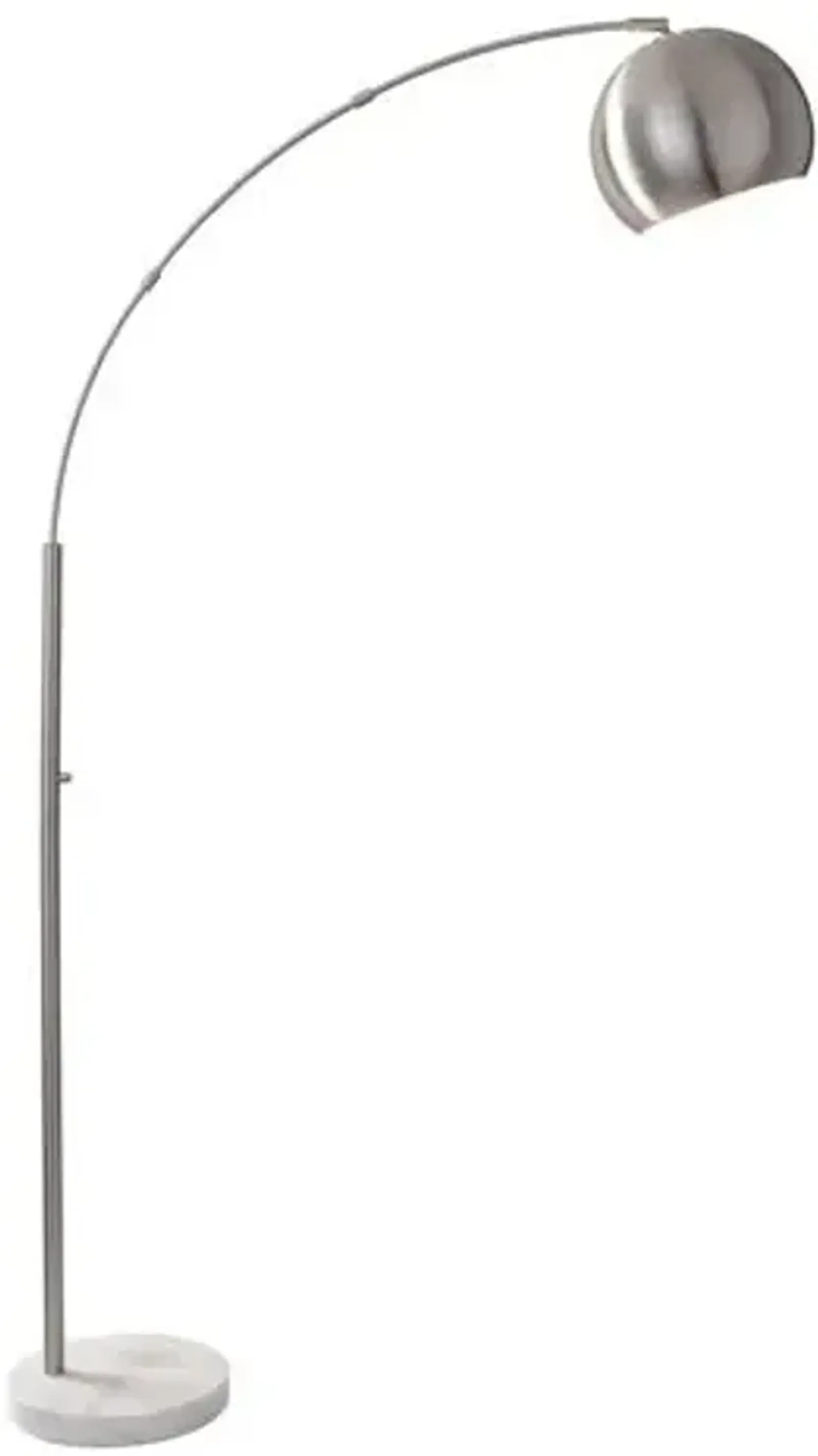 Carla Arc Lamp - Brushed Nickel - Silver