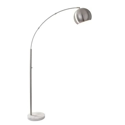 Carla Arc Lamp - Brushed Nickel - Silver