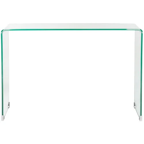 Amanda Waterfall Glass Console Table - Clear