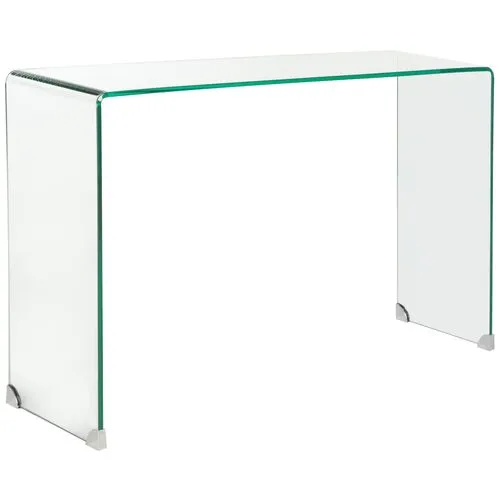 Amanda Waterfall Glass Console Table - Clear