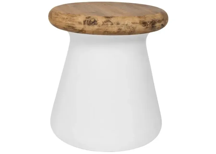 Oshie Outdoor Side Table - Ivory - Beige