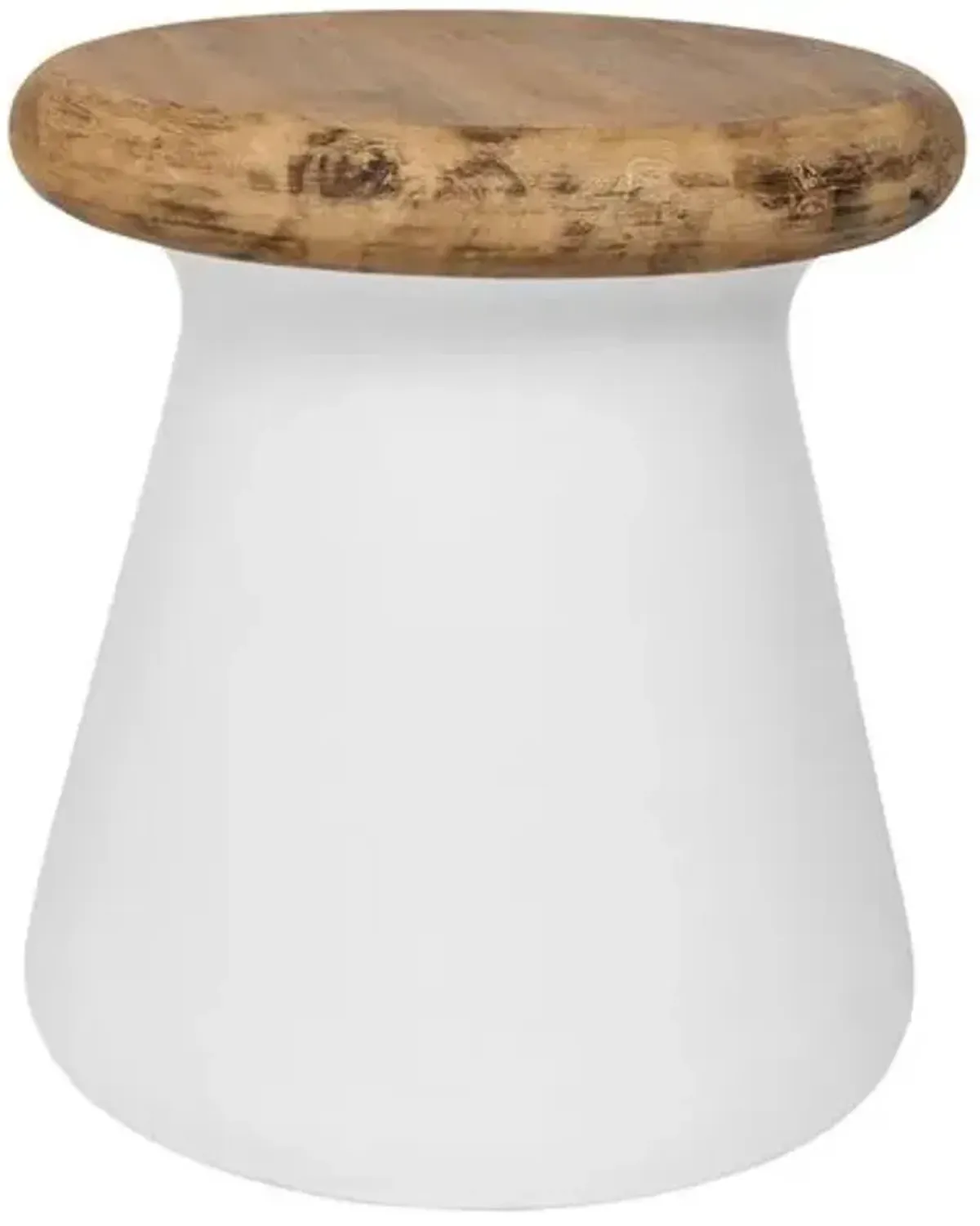 Oshie Outdoor Side Table - Ivory - Beige