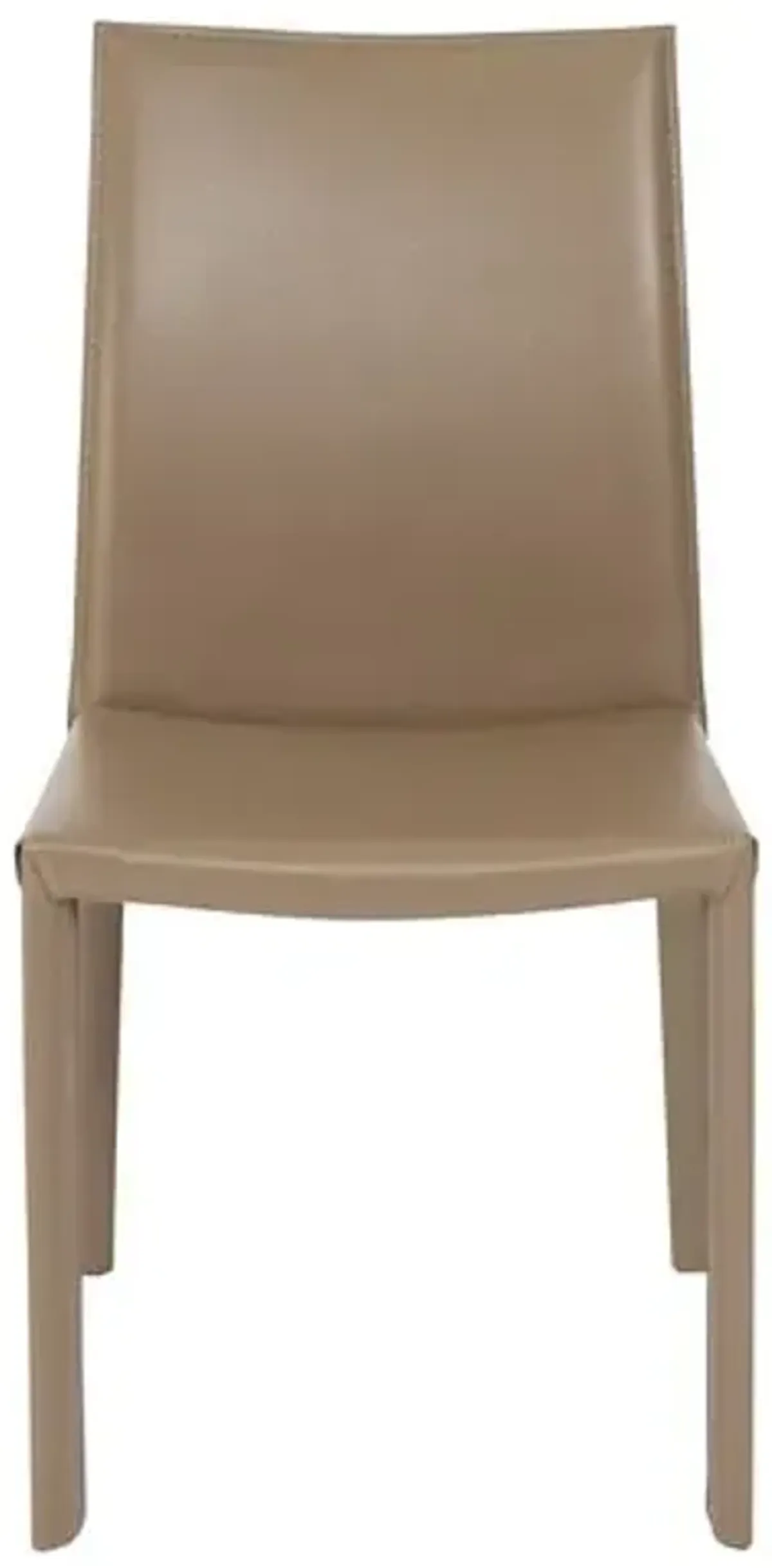 Set of 2 Callen Side Chairs - Taupe Faux Leather - Brown