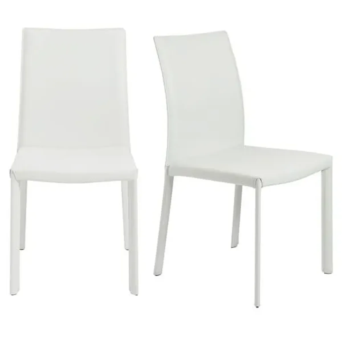 Set of 2 Callen Side Chairs - White Faux Leather