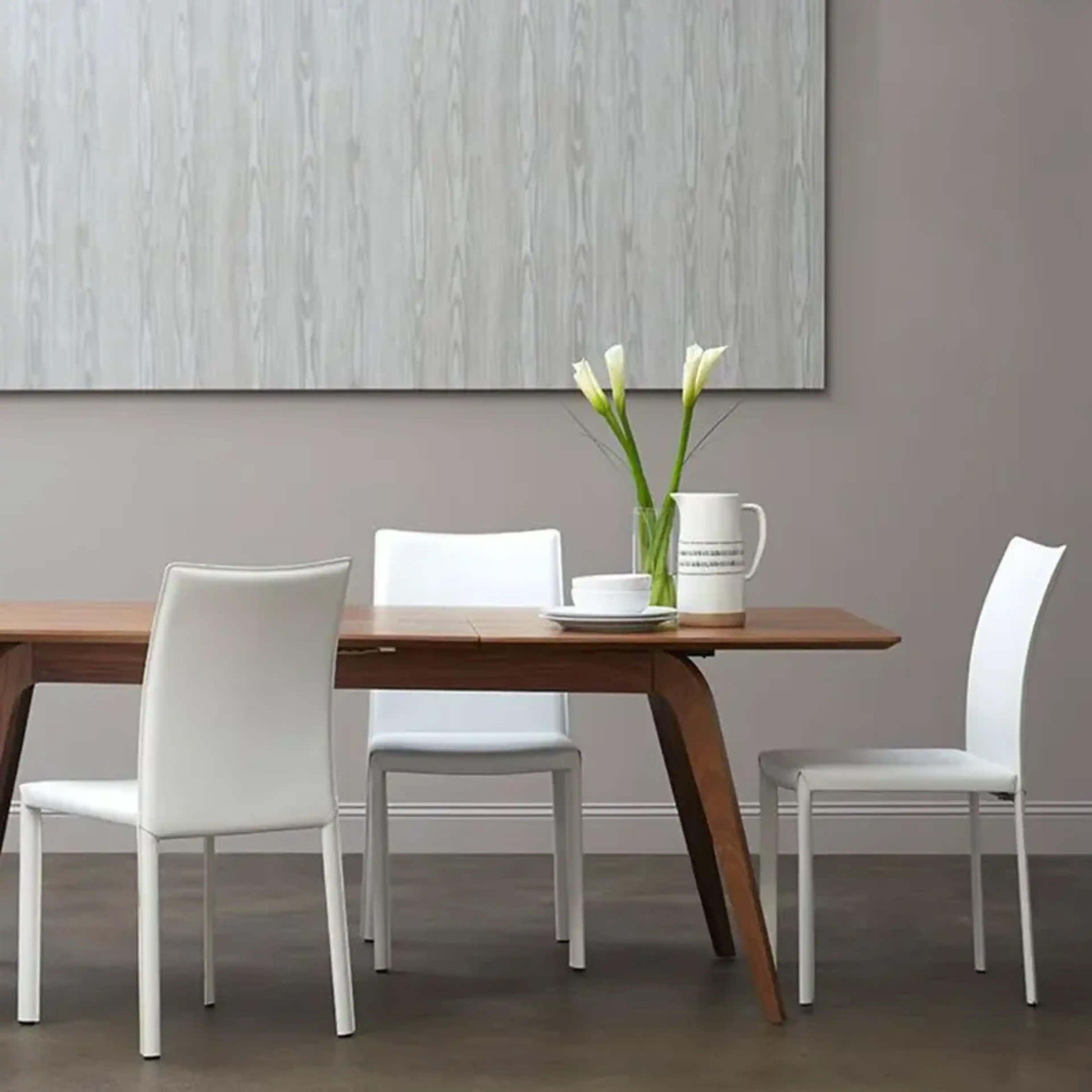 Set Of 2 Callen Side Chairs White Faux Leather One Kings Lane ...