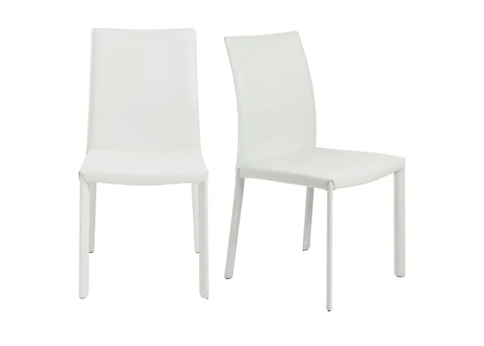 Set of 2 Callen Side Chairs - White Faux Leather