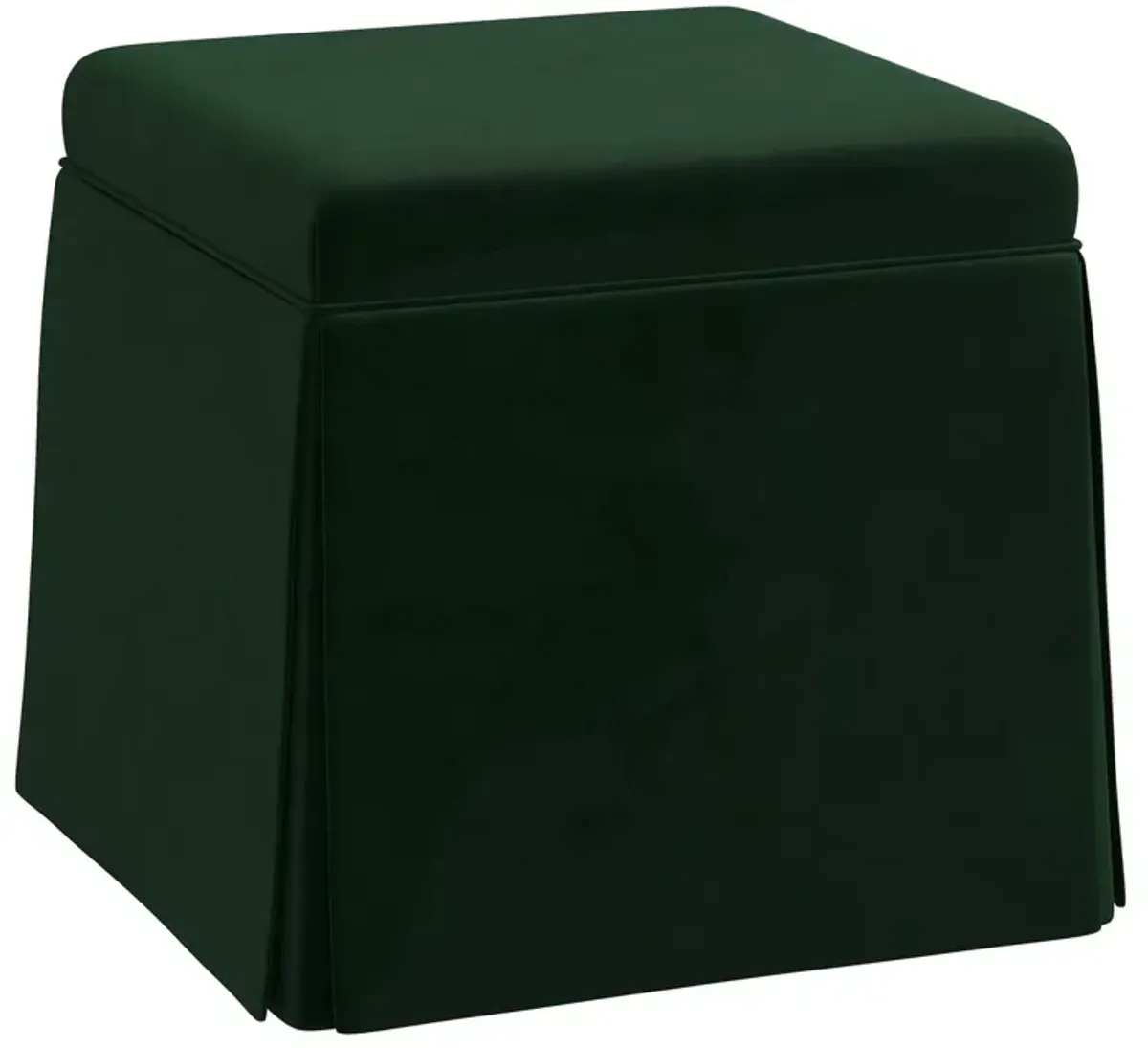 Anne Velvet Skirted Storage Ottoman