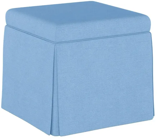 Anne Linen Skirted Storage Ottoman