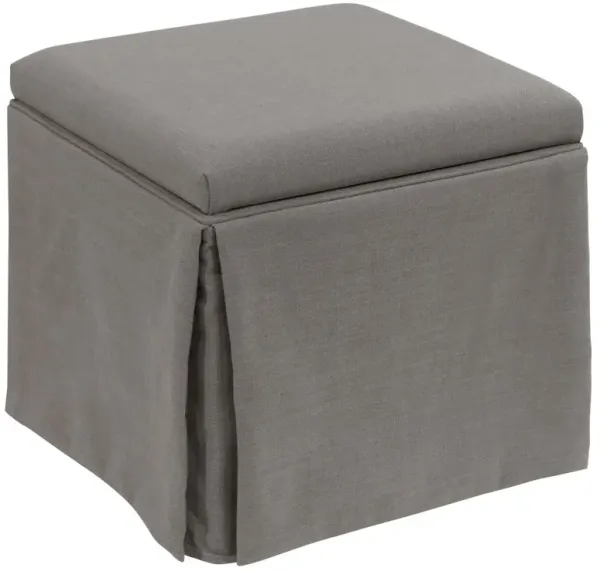 Anne Linen Skirted Storage Ottoman