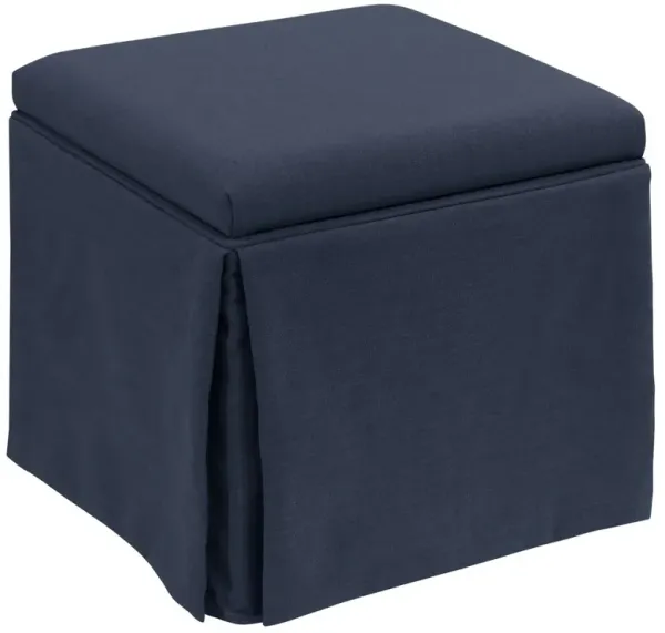 Anne Linen Skirted Storage Ottoman