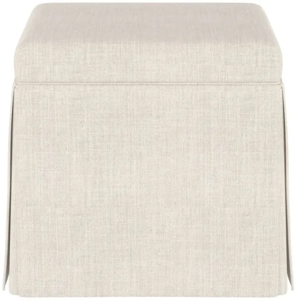 Anne Linen Skirted Storage Ottoman