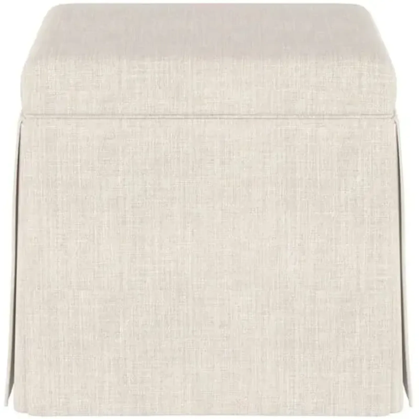 Anne Linen Skirted Storage Ottoman - Handcrafted - Beige