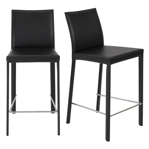 Set of 2 Callen Counter Stools - Black