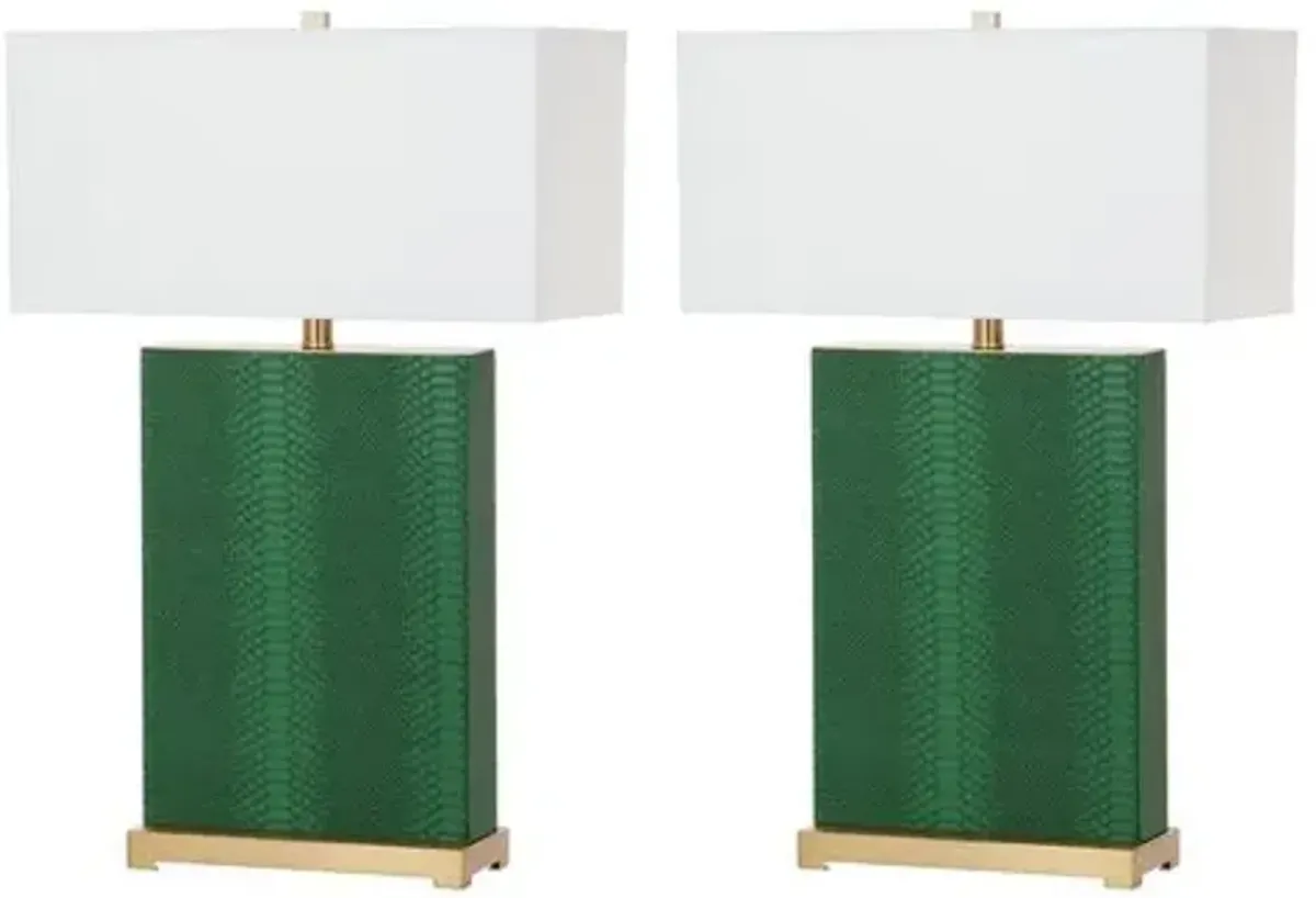 Set of 2 Caceda Table Lamps - Green