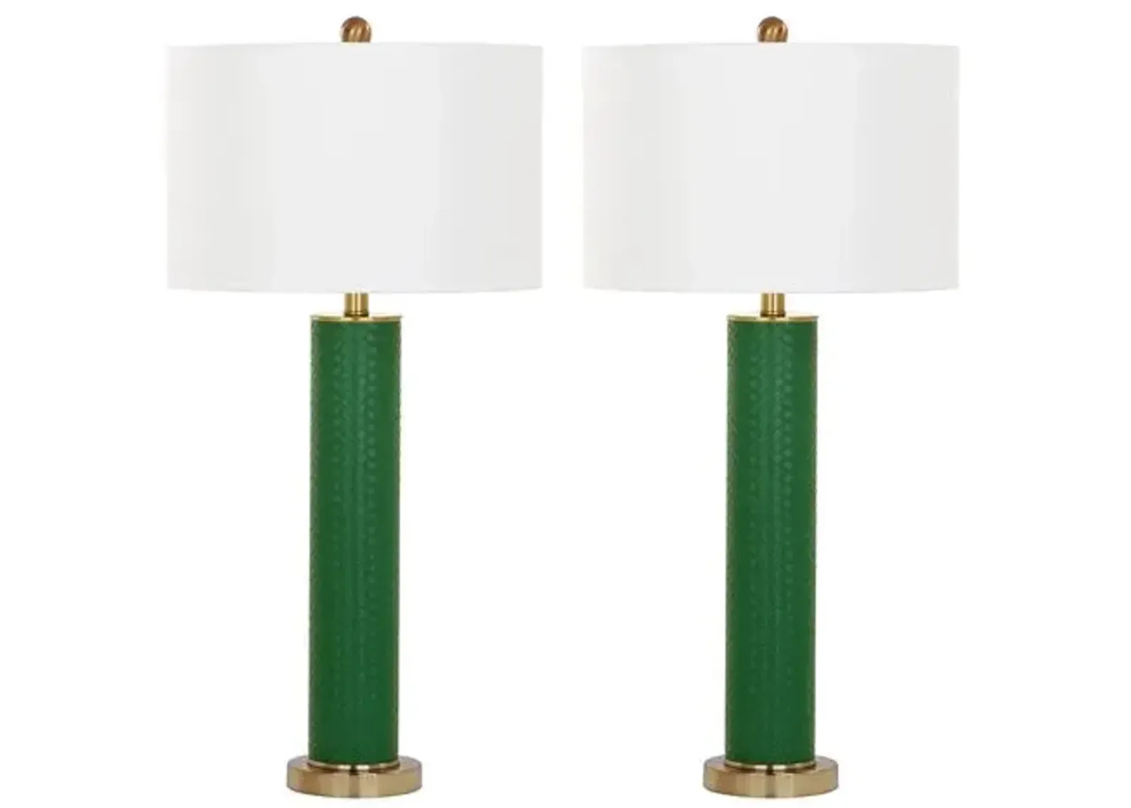 Set of 2 Cara Table Lamps - Dark Green