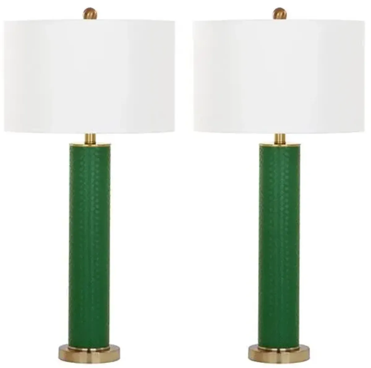 Set of 2 Cara Table Lamps - Dark Green