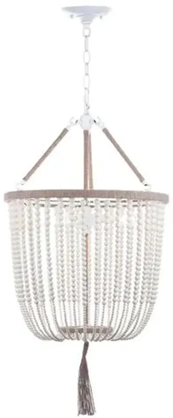 Mila Beaded 3-Light Pendant - Handcrafted - White