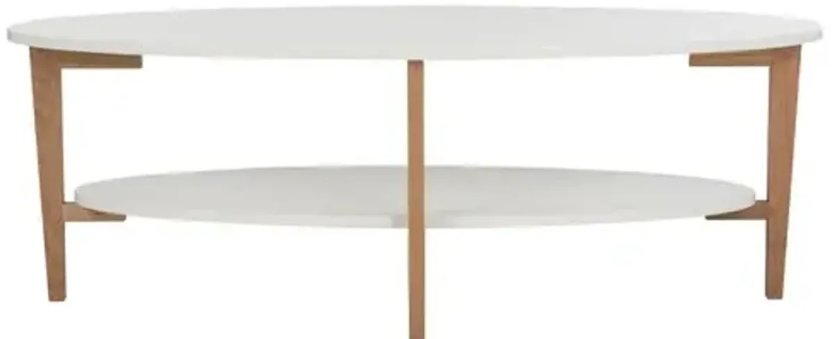 Mikel Oval Coffee Table - White