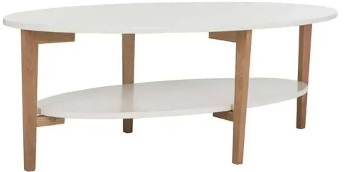 Mikel Oval Coffee Table - White