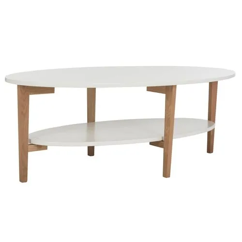 Mikel Oval Coffee Table - White