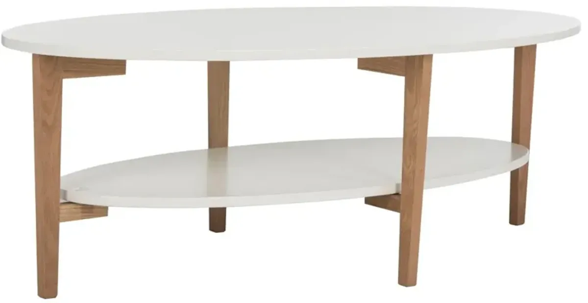 Mikel Oval Coffee Table, White