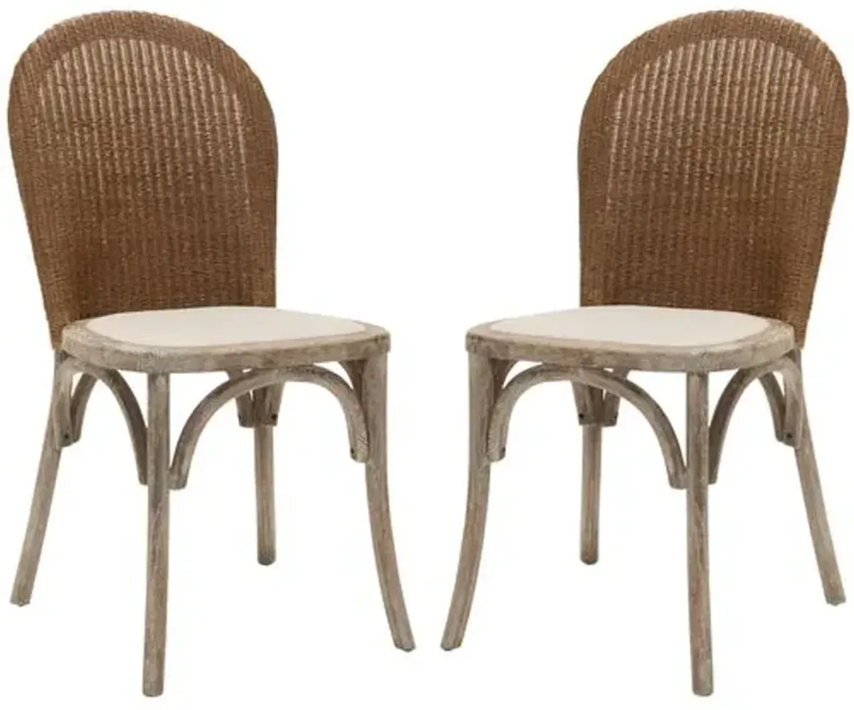 Set of 2 Beau Side Chairs - Beige Linen