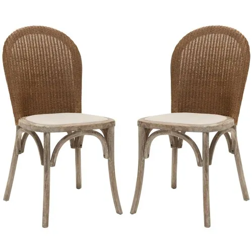 Set of 2 Beau Side Chairs - Beige Linen