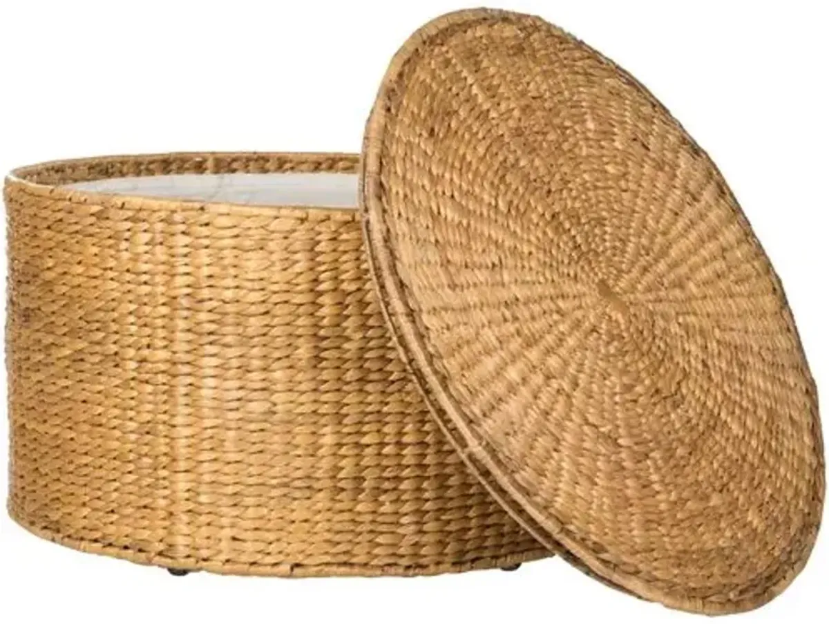 Jesse Storage Rattan Coffee Table - Brown