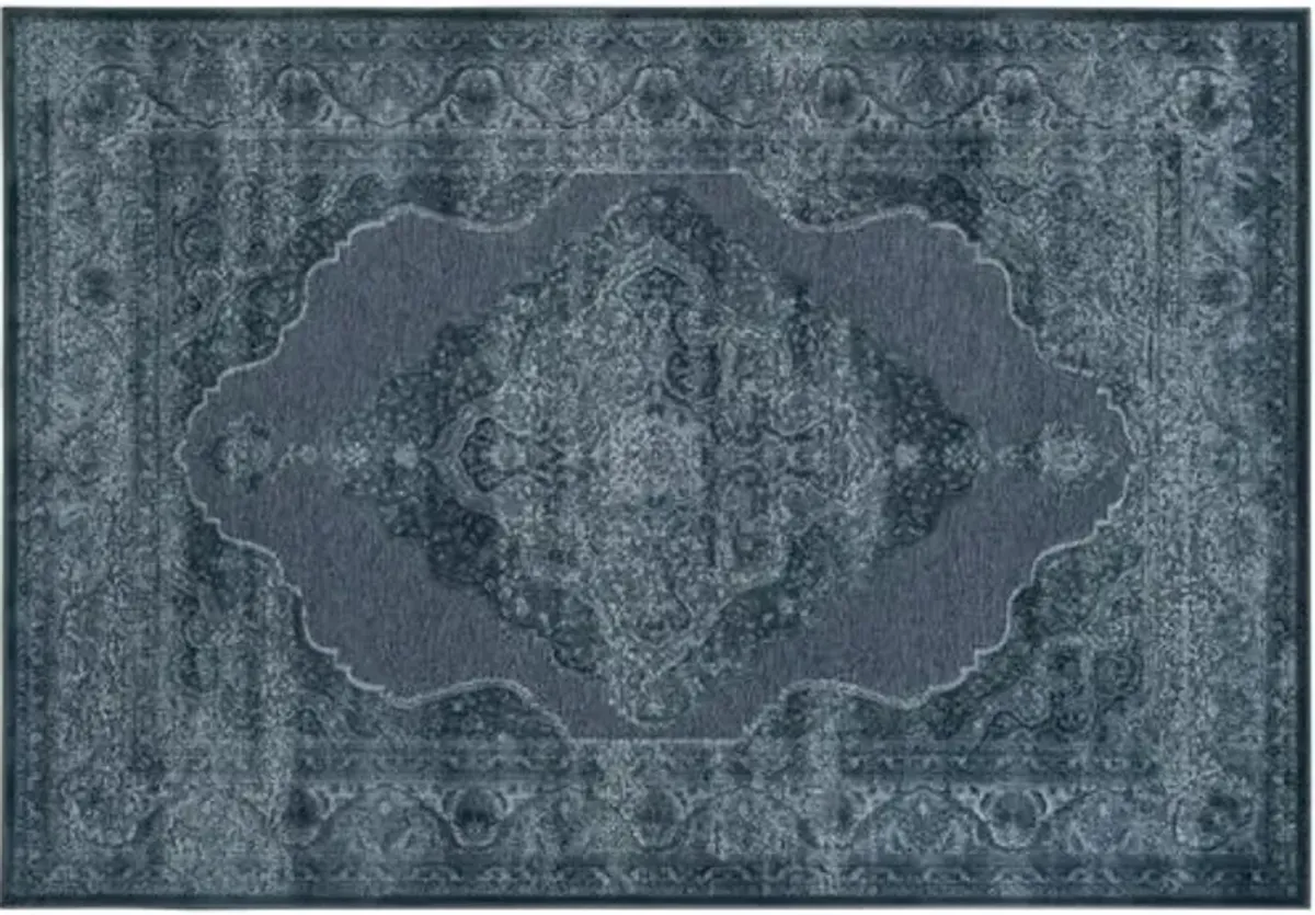 Joe Overdyed Rug - Blue/White - Blue