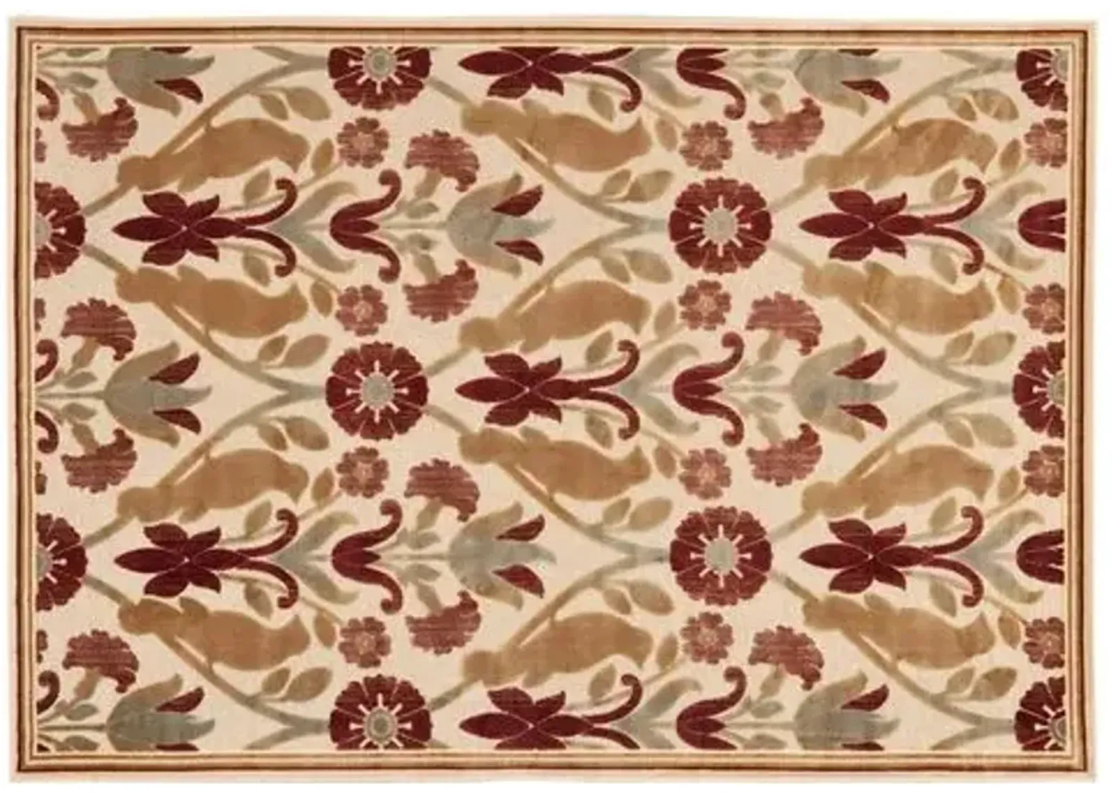 Dillon Rug - Red - Beige - Beige