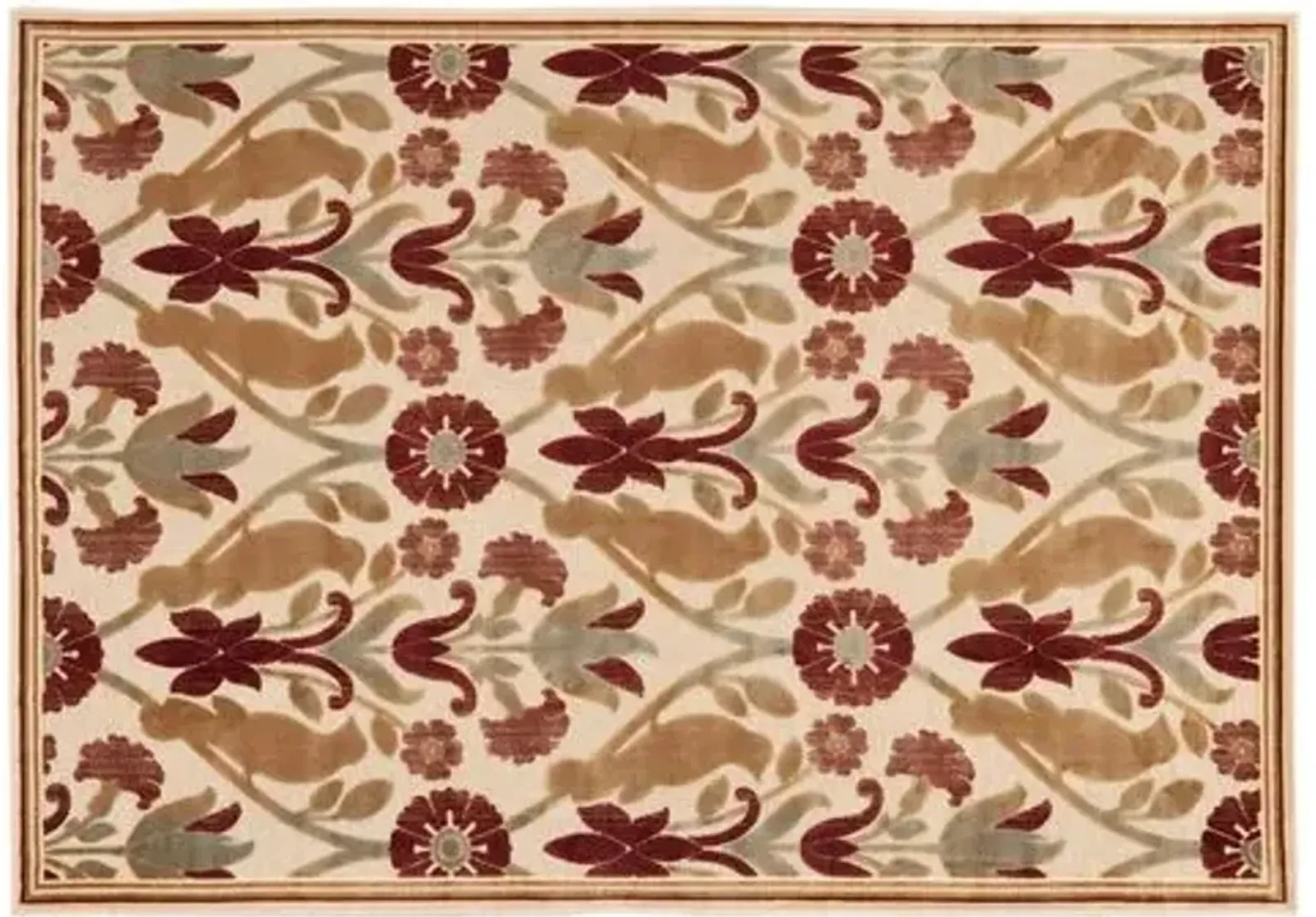 Dillon Rug - Red - Beige - Beige