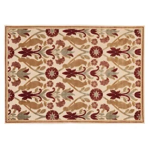 Dillon Rug - Red - Beige - Beige