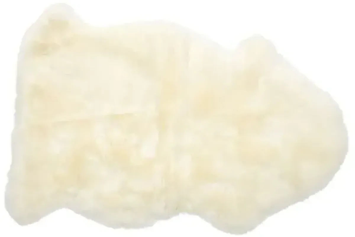 2'x3' Sheepskin Rug - Natural - Ivory - Ivory