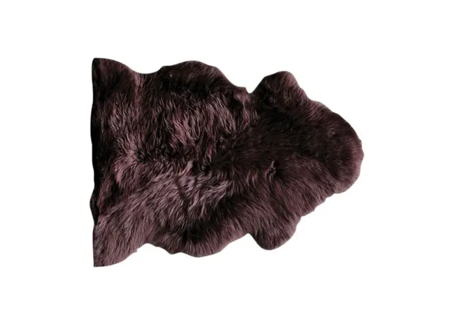 Sheepskin Rug - Chocolate - natural - Black - Black