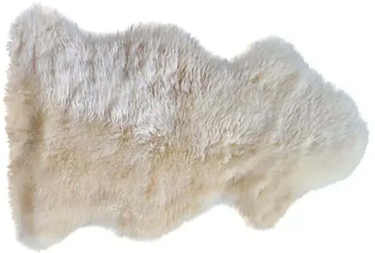 2'x3' Wellington Sheepskin Rug - Ivory - natural - Ivory