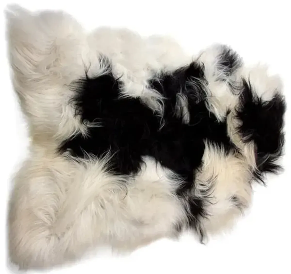 2'x3' Icelandic Sheepskin - White/Black - natural