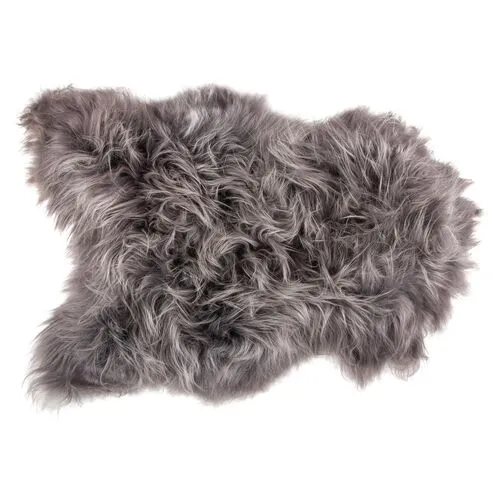 2'x3' Icelandic Long-Haired Sheepskin - natural - Gray