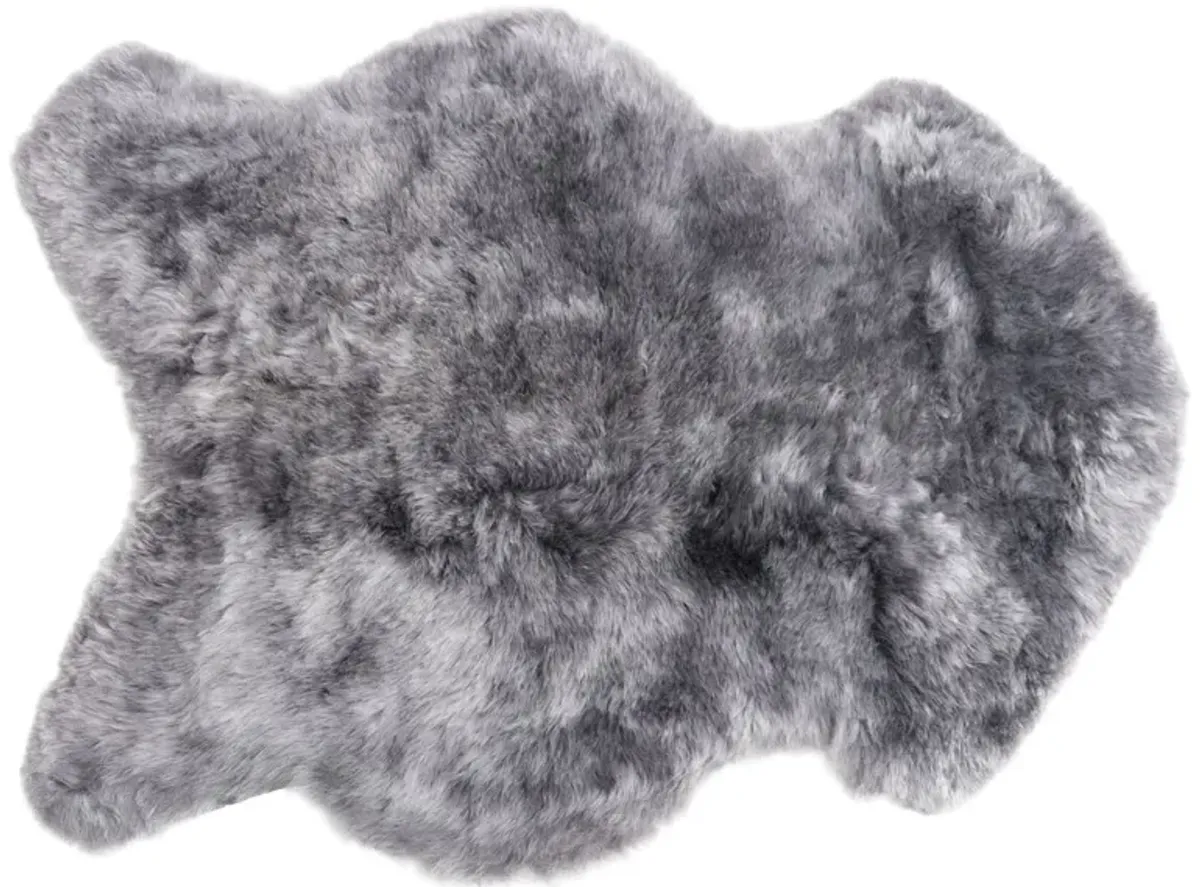 2'x3' Icelandic Sheepskin Rug - Gray - natural - Gray