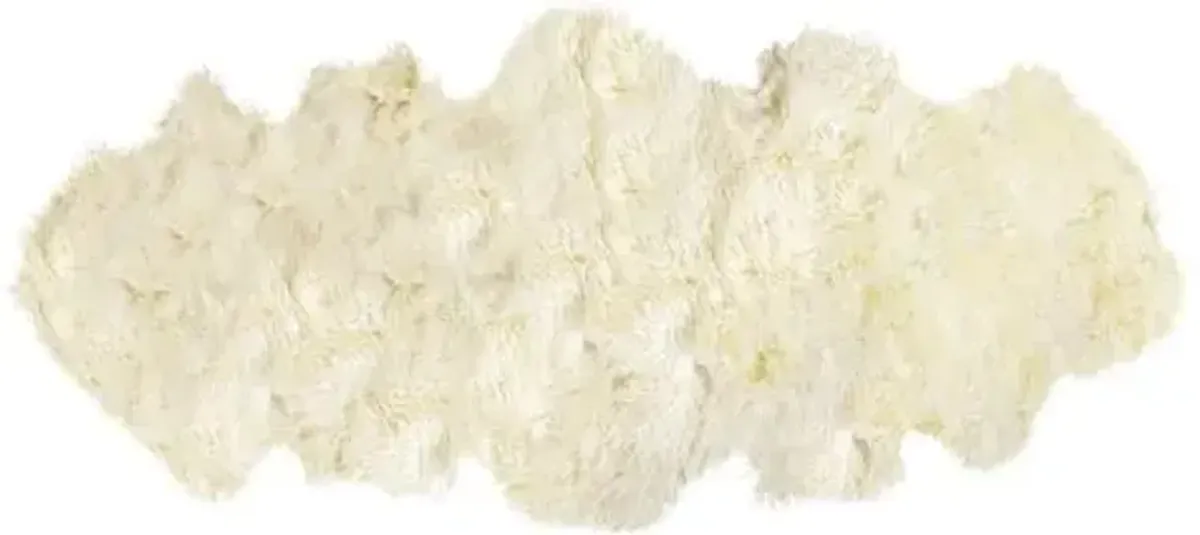 Sheepskin Curly Rug - Natural - Ivory - Ivory