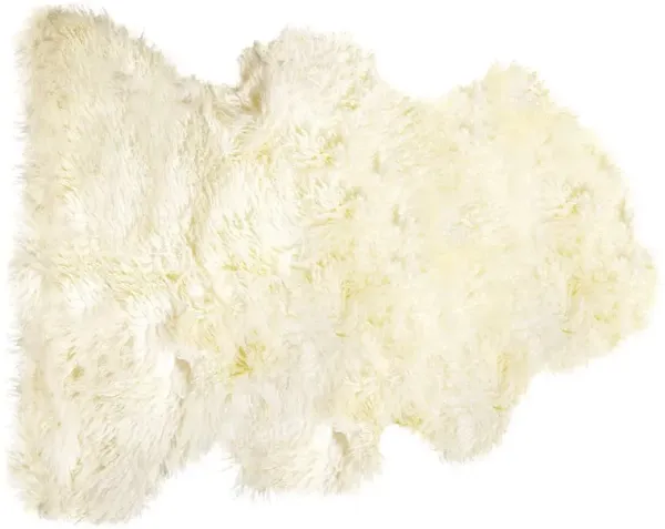 Sheepskin Curly Rug - Natural - Ivory - Ivory