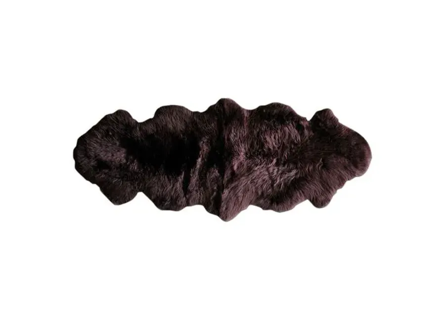 Sheepskin Rug - Chocolate - natural - Black - Black